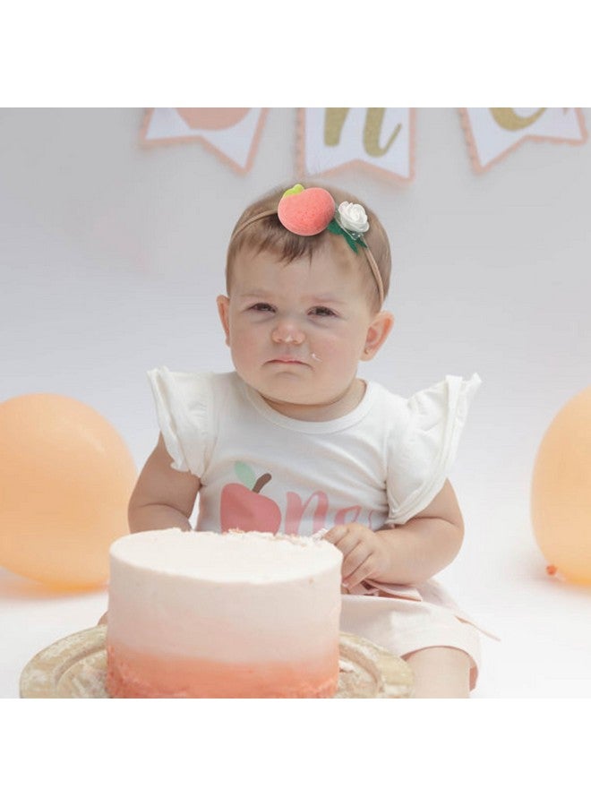 BOOMPA Charming Baby Headband - Peach Hairband for Baby Girls, Perfect 1st Birthday Accessory, Unique Photo Shoot Prop, Designed for Newborns and Toddlers - Image 4