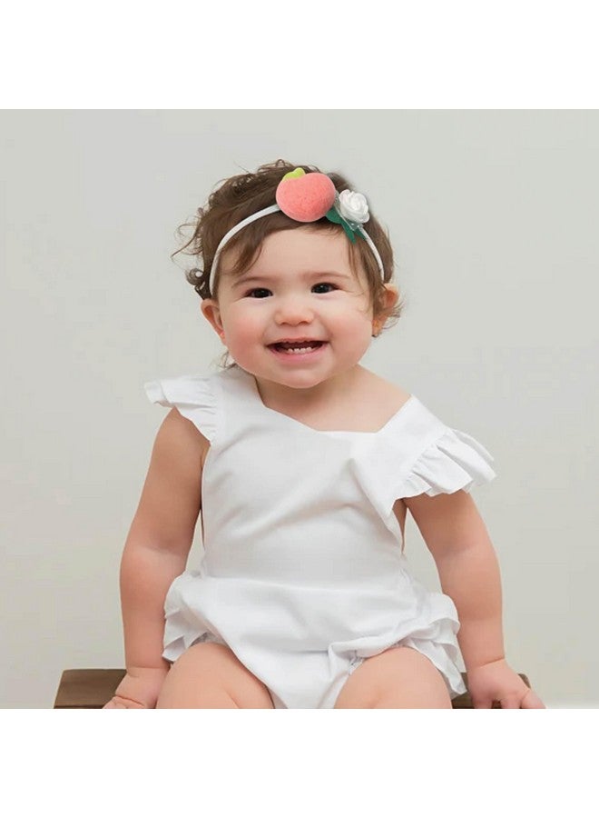 BOOMPA Charming Baby Headband - Peach Hairband for Baby Girls, Perfect 1st Birthday Accessory, Unique Photo Shoot Prop, Designed for Newborns and Toddlers - Image 3
