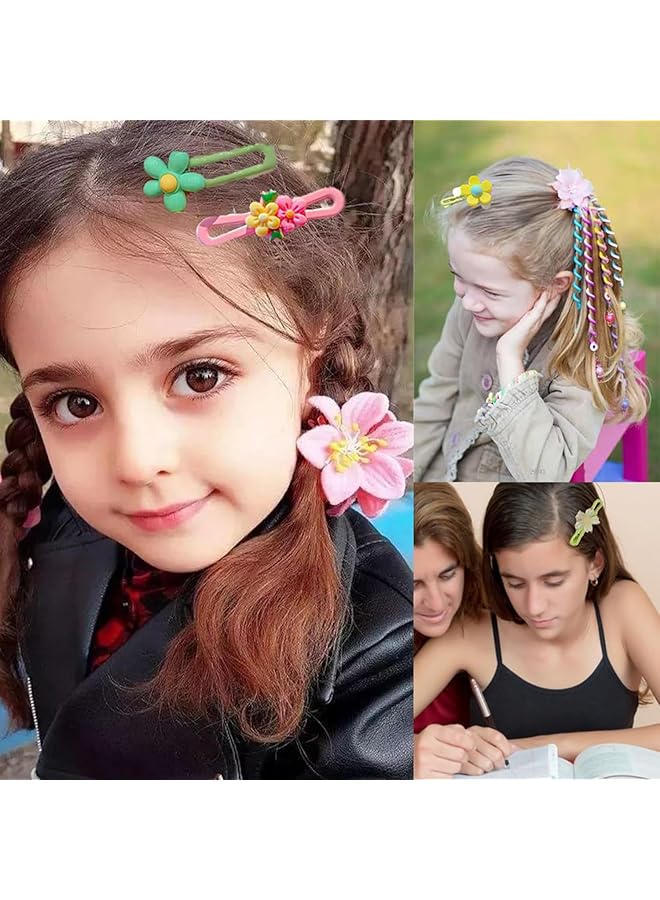 KASTWAVE 56 Pcs Girls Hair Accessories Fashion Hair Clips For Kids Teens Toddlers With Cute Flower Bow Star Designs Non Slip Candy Color - Image 2