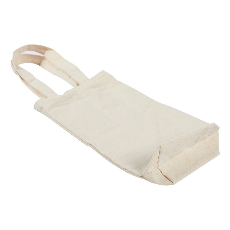 BLUE PANDA Canvas Wine Tote Bag - 6 Pack, White, 6.5 x 12.2 x 2.8 In - Reusable Wine Bottle Gift Tote with Handles - Image 5