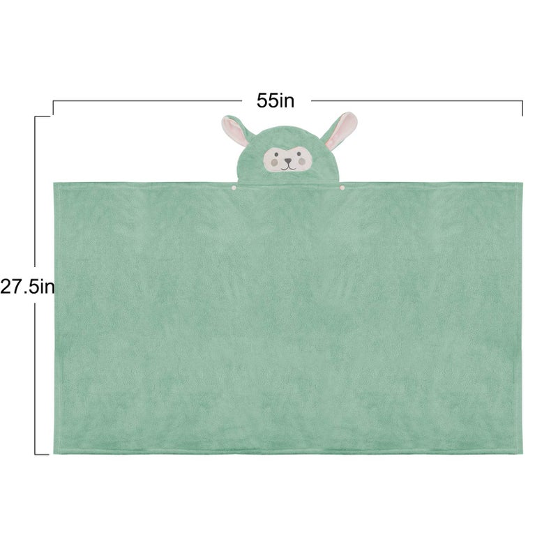 ROMASA Baby Bath Towel Ultra Soft Hooded Towel Highly Absorbent Bathrobe Blanket Toddlers Shower Gifts for Boys Girls- 27.5" x 55" (Green) - Image 2