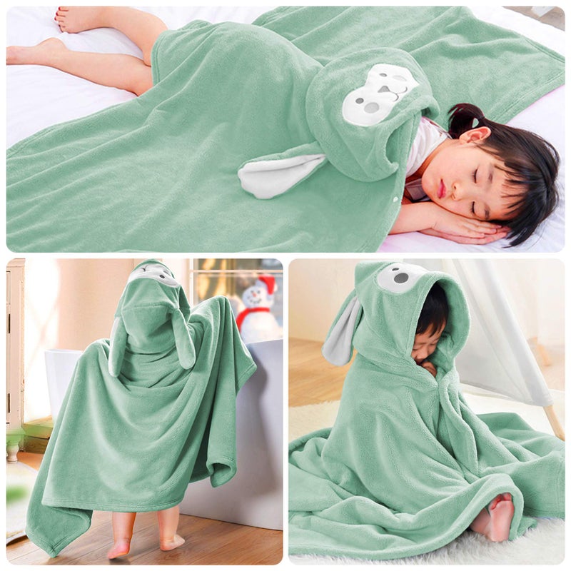 ROMASA Baby Bath Towel Ultra Soft Hooded Towel Highly Absorbent Bathrobe Blanket Toddlers Shower Gifts for Boys Girls- 27.5" x 55" (Green) - Image 5
