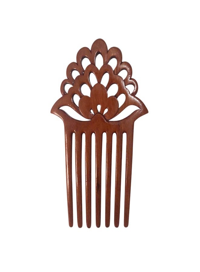 Marycrafts Lotus Flower Wooden 7 Prongs Hair Fork, Hair Side Comb, Hair Pin, Hair Accessories - Image 1