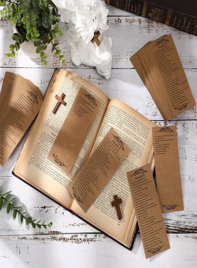 Skyygemm 100 Pcs Psalm 91 Bookmarks Bulk Clergy Appreciation Gift Christian Bible Scripture Kraft Paper Prayer Card Religious Verse Inspirational Sunday School Teacher Gift for Church Pastor (English) - Image 4