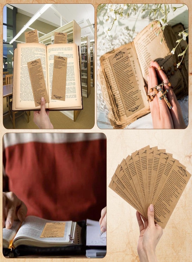 Skyygemm 100 Pcs Psalm 91 Bookmarks Bulk Clergy Appreciation Gift Christian Bible Scripture Kraft Paper Prayer Card Religious Verse Inspirational Sunday School Teacher Gift for Church Pastor (English) - Image 5
