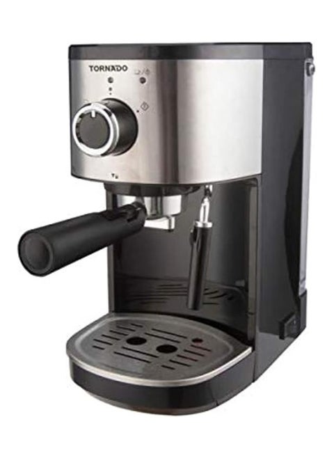 Tornado TCM-14512ES Espresso Machine with Milk Frother, 15 Bar - Black and Silver