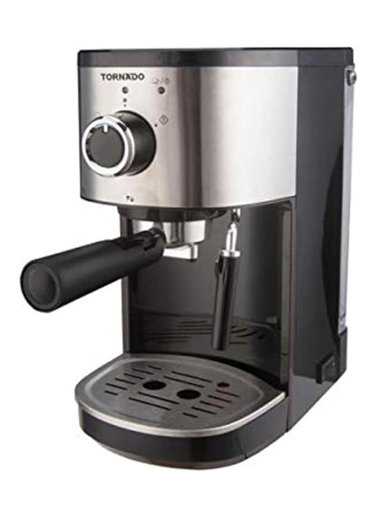 TORNADO - Tornado TCM-14512ES Espresso Machine with Milk Frother, 15 Bar - Black and Silver - Image 1