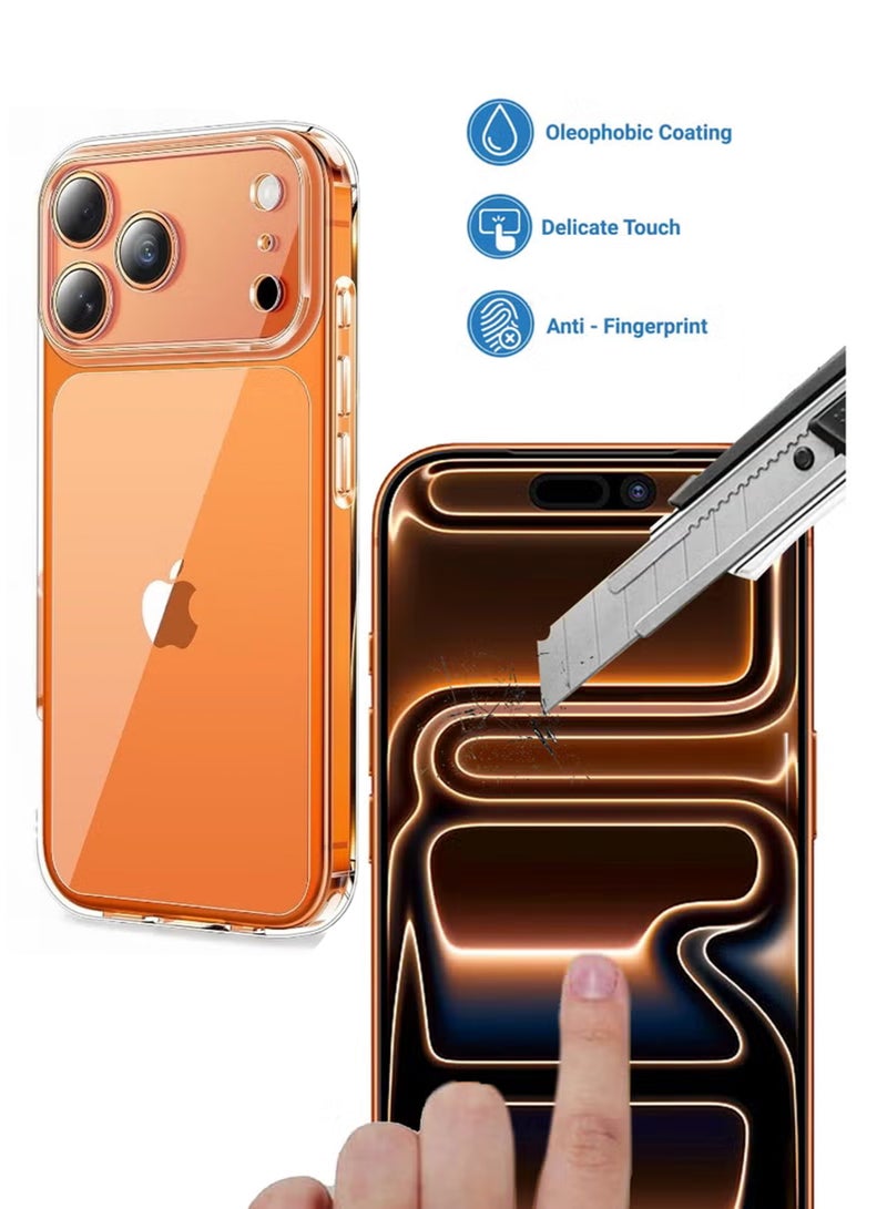 2 in 1 Protection Package For Apple iPhone 17 Pro - Ultra Clear Shockproof Case, Edge-to-Edge Screen Protector, anti-yellowing Clear Case, shatter-resistant screen protection, Full Body Protection for Apple iPhone 17 Pro - Image 3