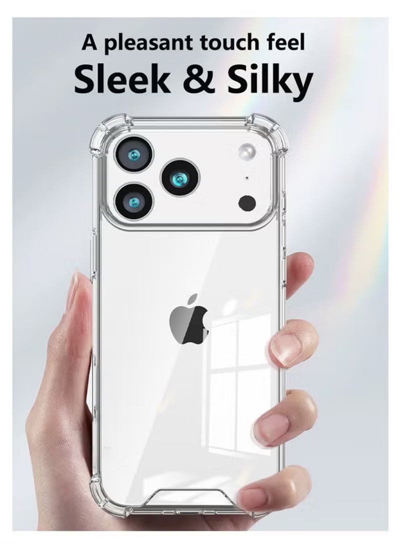 2 in 1 Protection Package For Apple iPhone 17 Pro - Ultra Clear Shockproof Case, Edge-to-Edge Screen Protector, anti-yellowing Clear Case, shatter-resistant screen protection, Full Body Protection for Apple iPhone 17 Pro - Image 5