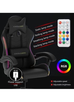 Mahmayi Black HYG-01LED LED Gaming Chair, Ergonomically Designed with RGB Lights with Adjustable Brightness, Finest Reclining Feature & Power Support USB Gaming Chairs - pzsku/Z3285D25D80BCFA9DE25AZ/45/_/1714719093/ff0c3f42-1c5b-47de-b1c1-5c6b43dea3cd