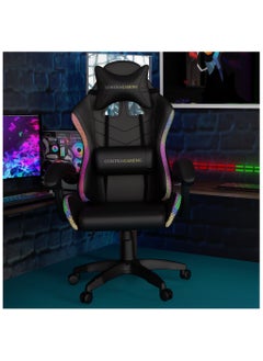 Mahmayi Black HYG-01LED LED Gaming Chair, Ergonomically Designed with RGB Lights with Adjustable Brightness, Finest Reclining Feature & Power Support USB Gaming Chairs - pzsku/Z3285D25D80BCFA9DE25AZ/45/_/1714719143/e8ed2a39-1c1d-42d9-8584-bfb5cf07d9f6