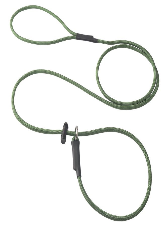 DISCPETSEC Slip Lead Dog Leash for Small & Medium Dogs, 1/4” x 7ft Sturdy Nylon Rope with Spring-Loaded Adjustable Stopper, Easy On/Off Training & Walking Slip Leash (Olive Green, 7ft*1/4") - Image 1