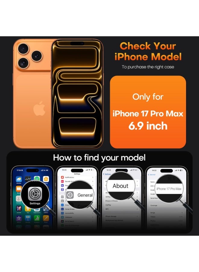 Raxoom For iPhone 17 Pro Max Case with 1-Pack Screen Protector, Camera Lens Full Protection, Shockproof Transparent Back Bumper Phone Cover – Clear - Image 3
