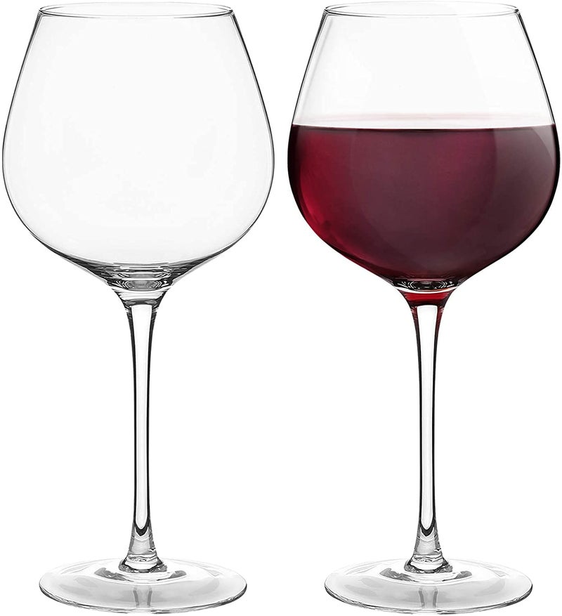 NVRA Italian Premium Balloon Wine Glass Set of 6 660 ML Crystal Clear Glasses for White or Red Wine Champagne Brandy Burgundy Cocktail Party Best Gift Transparent Unique Tableware - Image 1