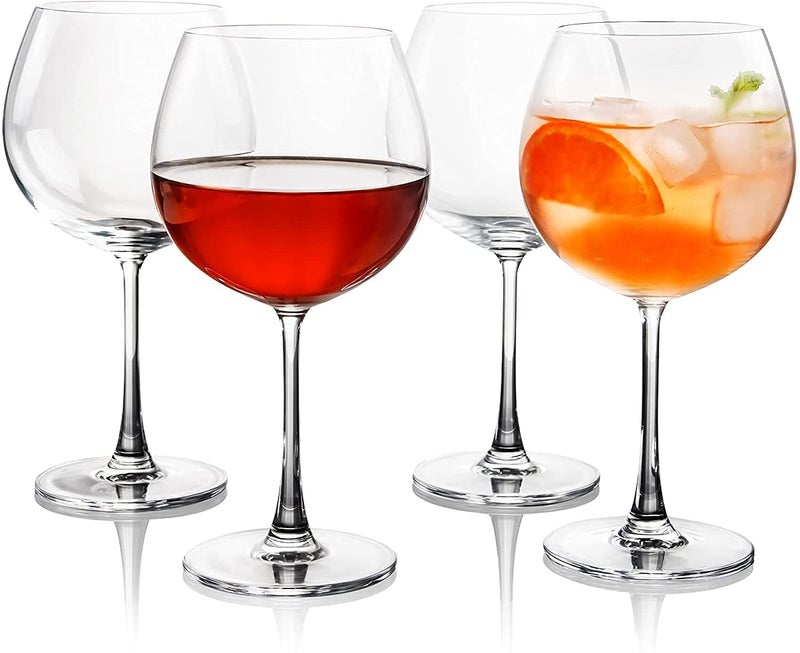 NVRA Italian Premium Balloon Wine Glass Set of 6 660 ML Crystal Clear Glasses for White or Red Wine Champagne Brandy Burgundy Cocktail Party Best Gift Transparent Unique Tableware - Image 5