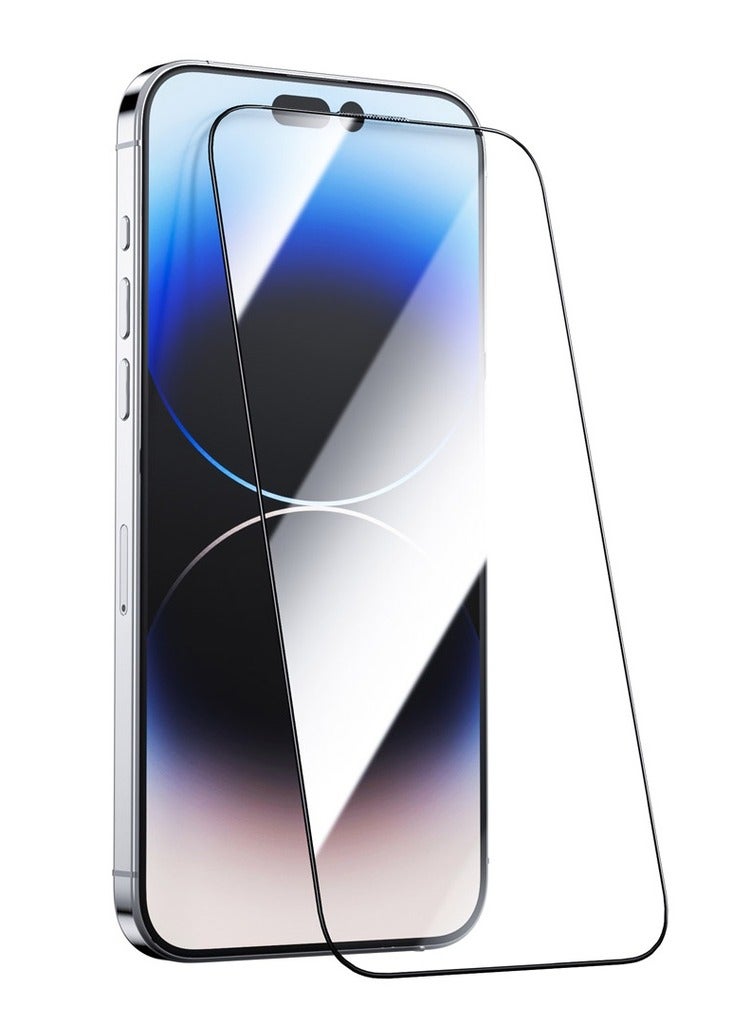 Green Lion 9H Steve HD Glass Protector for iPhone 15 Pro Max - Black Edge/Clear - Image 1