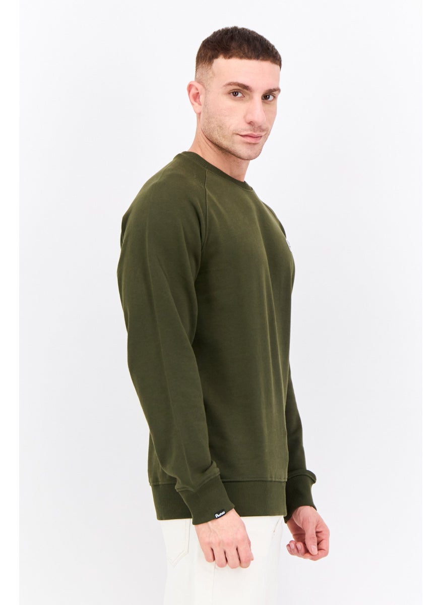 Penfield Men Crew Neck Long Sleeves Brand Logo Sweatshirt, Dark Olive  - Image 2