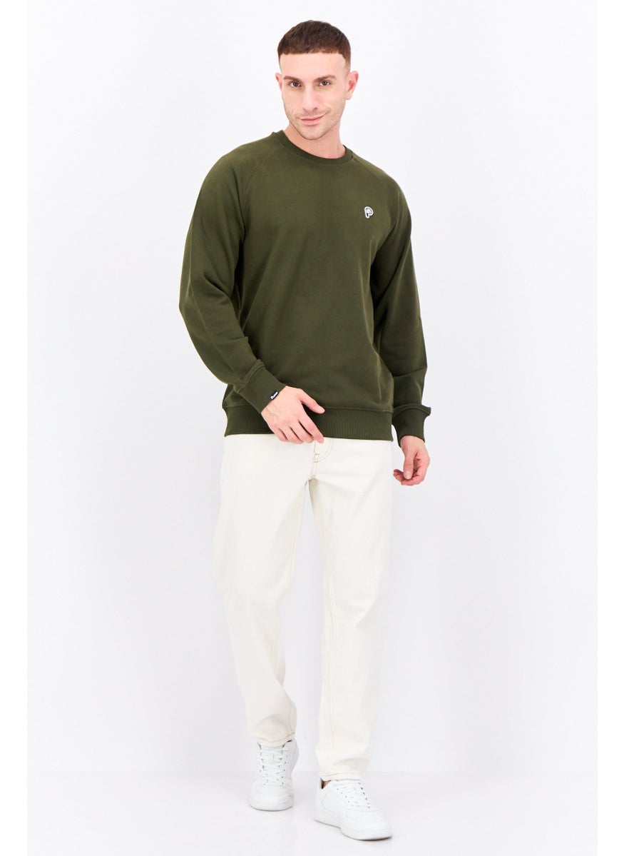 Penfield Men Crew Neck Long Sleeves Brand Logo Sweatshirt, Dark Olive  - Image 4