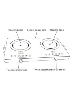 SILVER CREST Dual Head Electric Ceramic Stove 3500W Intelligent Timed Heating Aluminium Iron Ceremic Cookware Dual Stove  - Image 3