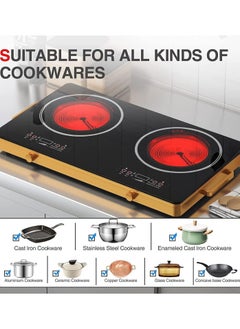 SILVER CREST Dual Head Electric Ceramic Stove 3500W Intelligent Timed Heating Aluminium Iron Ceremic Cookware Dual Stove  - Image 2