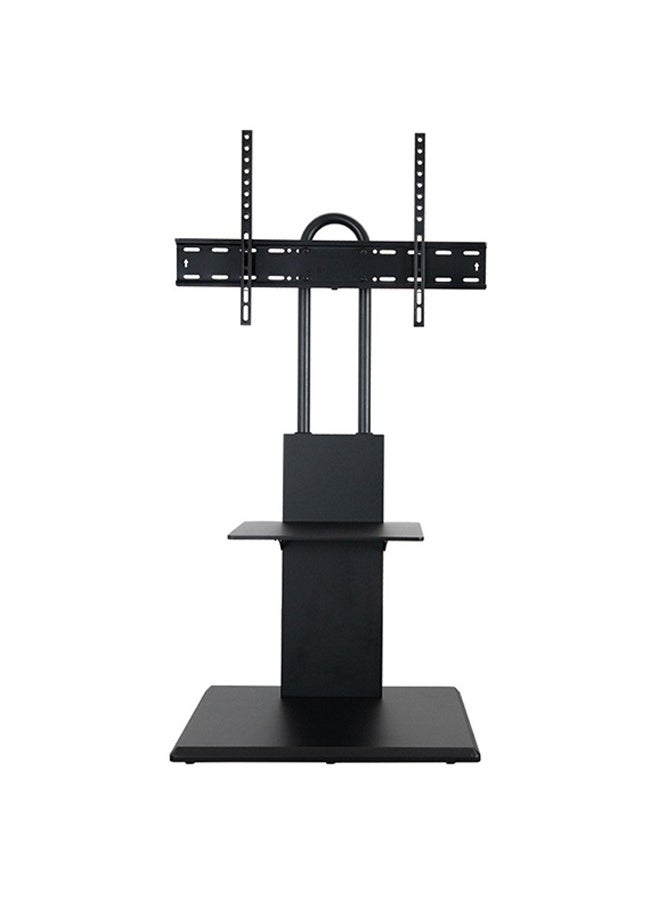 FlashHawk Floor TV Stand with Height Adjustable and Media Shelf for 32-65 inch Flat Screen TV, Wooden Swivel TV Mounts Stand with Solid Wood Base for Living Room - Black Grain  - Image 2