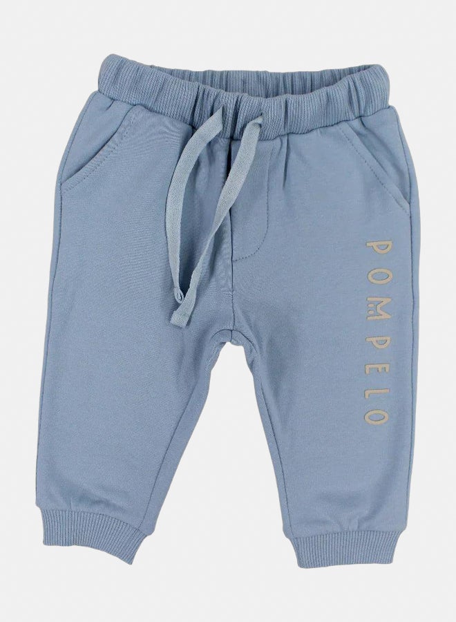 Pompelo Baby Boys Cotton Sweatpants – Light Blue - Image 1
