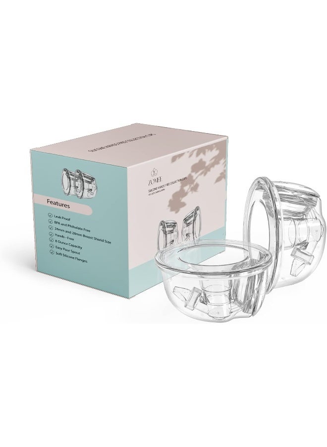 Zomee Zomee Wearable Two Silicone Hands Free Collection Cups - Image 1