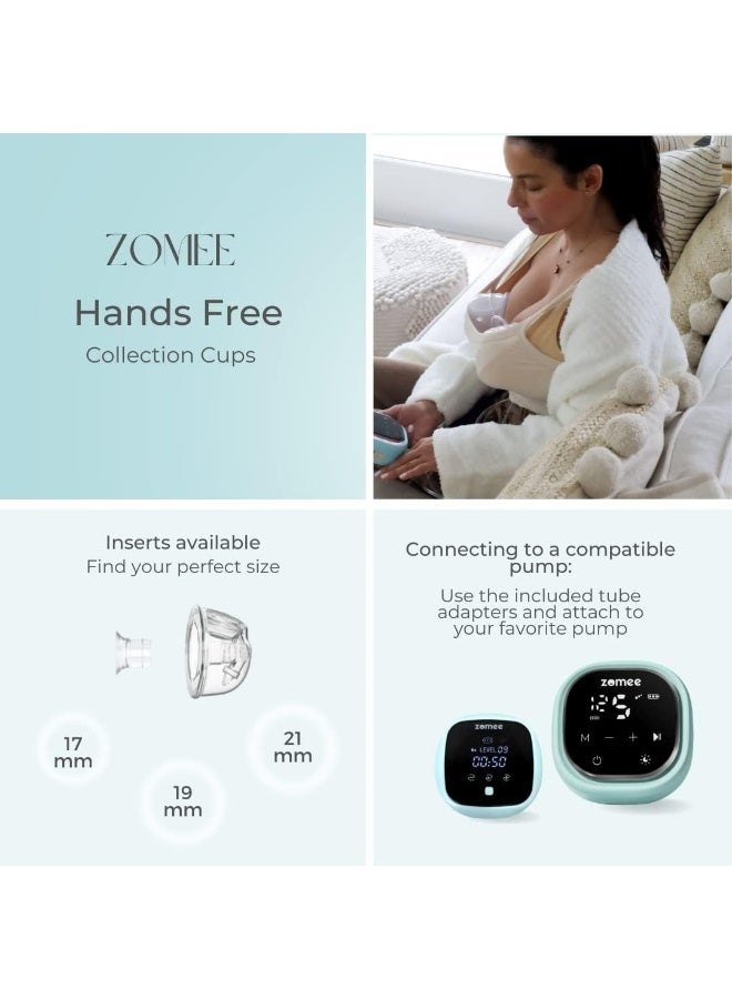 Zomee Zomee Wearable Two Silicone Hands Free Collection Cups - Image 3