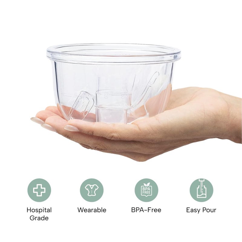 Zomee Hands-Free Collection Cups - 8oz Capacity - Includes 19mm, 21mm & 24mm Breast Shields - Soft Silicone, BPA & Phthalate Free - Portable, Discreet, Leak-Proof - Image 3