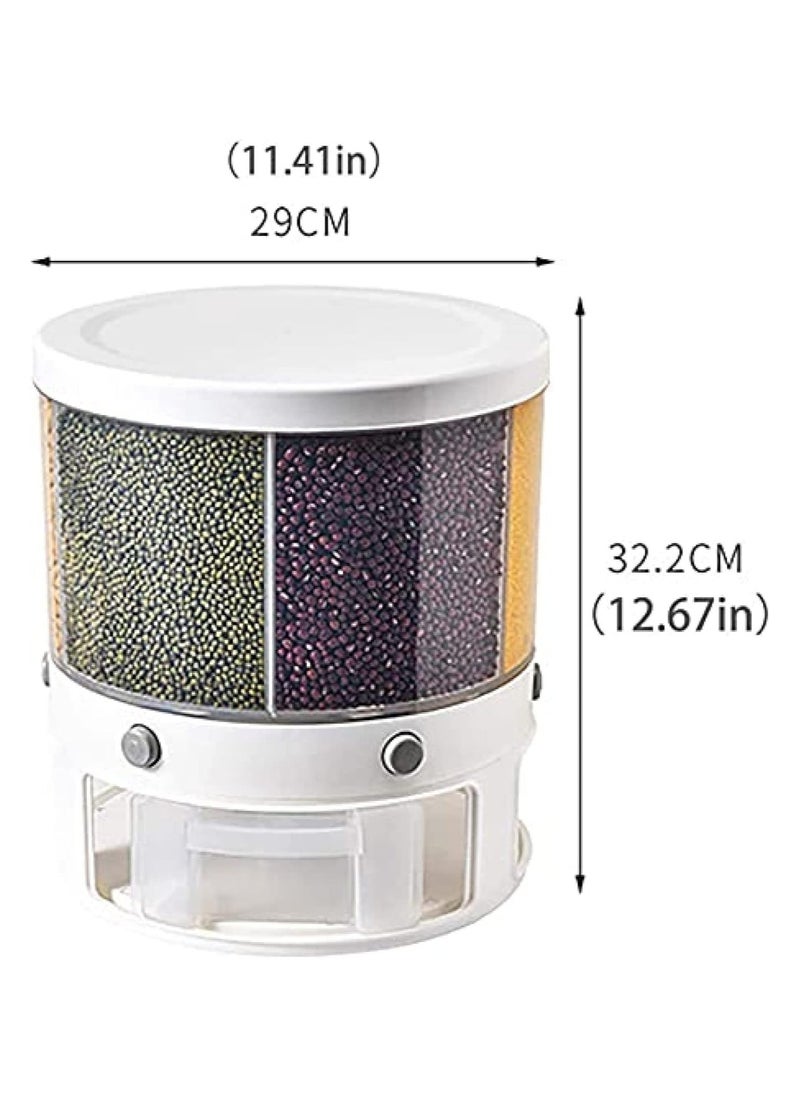 Generic - Food Dispenser Rotating Grain Storage Container, 6 Compartment Dry Food Fruit Storage Box LeakProof With Lid 360-degree Rotating Storage Box Used To Store Grains And Dry Food - Image 1