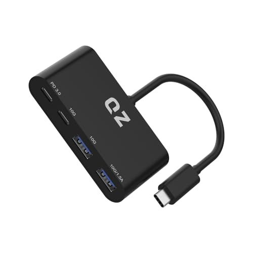 QZ [USB 3.2, 10Gbps] QZ USB 3.2 Hub for Next Gen Office Work Stations, 4 Ports, USB Hub 3.2, USB Type C to Type C Hub, USB Type C Hub with PD Power Delivery 100W for PC, Laptop and Phones - Image 1