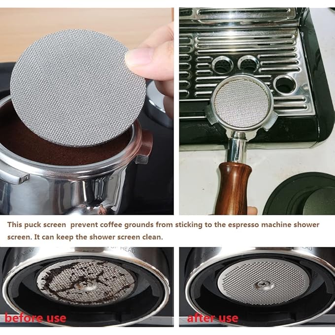 GeeAnkok 3Pcs Professional 535Mm Coffee Puck ScreenEspresso Portafilter Lower Shower ScreenContact ScreenReusable Filter Screen  17Mm Thickness 150Um  Stainless Steel - Image 3