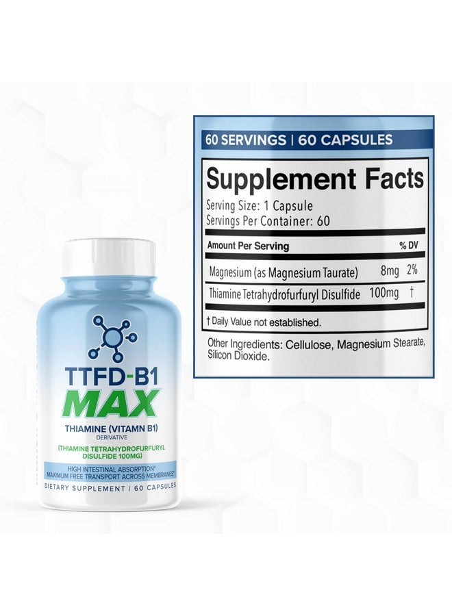 MAXLIFE NATURALS TTFD Thiamine B1 Supplement 60Capsules Made in USA- Thiamine TTFD Vitamin B1 MAX, High-Potency Supplement for Energy & Focus, Supports Healthy Nerve Function & Overall Wellness by MaxLife Naturals - Image 2