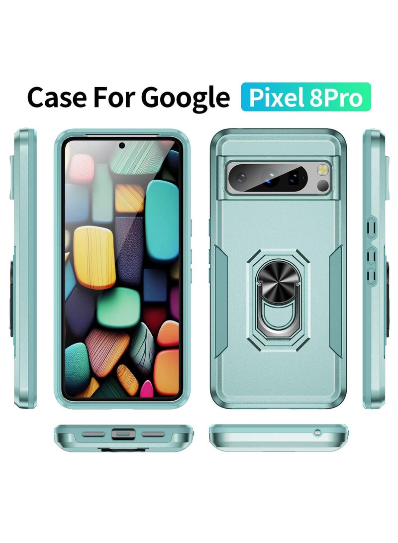 AROAQ Compatible for Google Pixel 8 Pro Defender Phone Case with Kickstand Heavy Duty Shockproof Rugged Protective Bumper Cover - Image 2