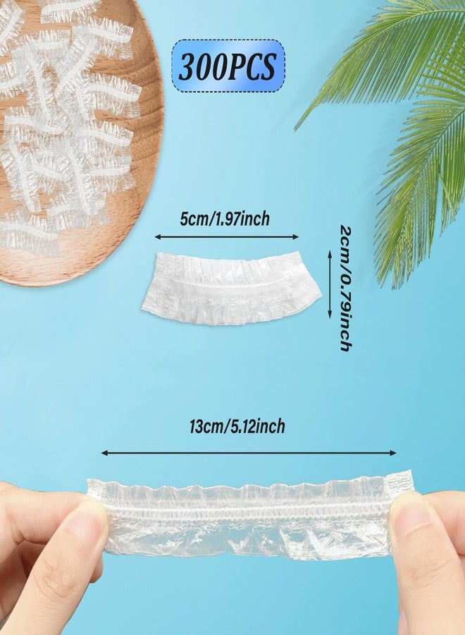 OWMOSYX 300 PCS Disposable Clear Hair Color Ear Covers for Shower Protectors Waterproof Ear Covers for Hair Dye Bathing, Plastic Thickening Ear Shower Caps - Image 2