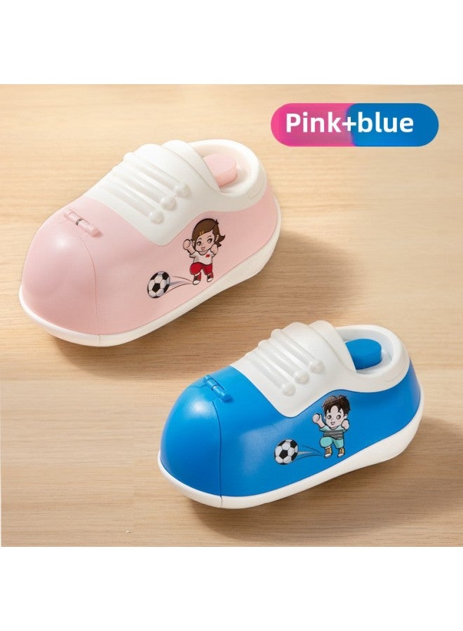 Children's Catapult Sliding Football Shoes World Cup With Light Gifts Parent-child Interactive Competitive Toys Can Be Sent On Behalf-Color:Pink + Blue - Image 1