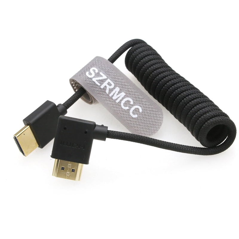 اس زد ار ام سي سي كابل 8K HDMI إلى HDMI بزاوية قائمة فائق السرعة ملفوف مضفر للكاميرا Z Cam E2 Sony FX6 FX9 Canon EOS C70 C300 Portkeys BM5 Atomos Ninjav V Shogun Monitor - Image 5