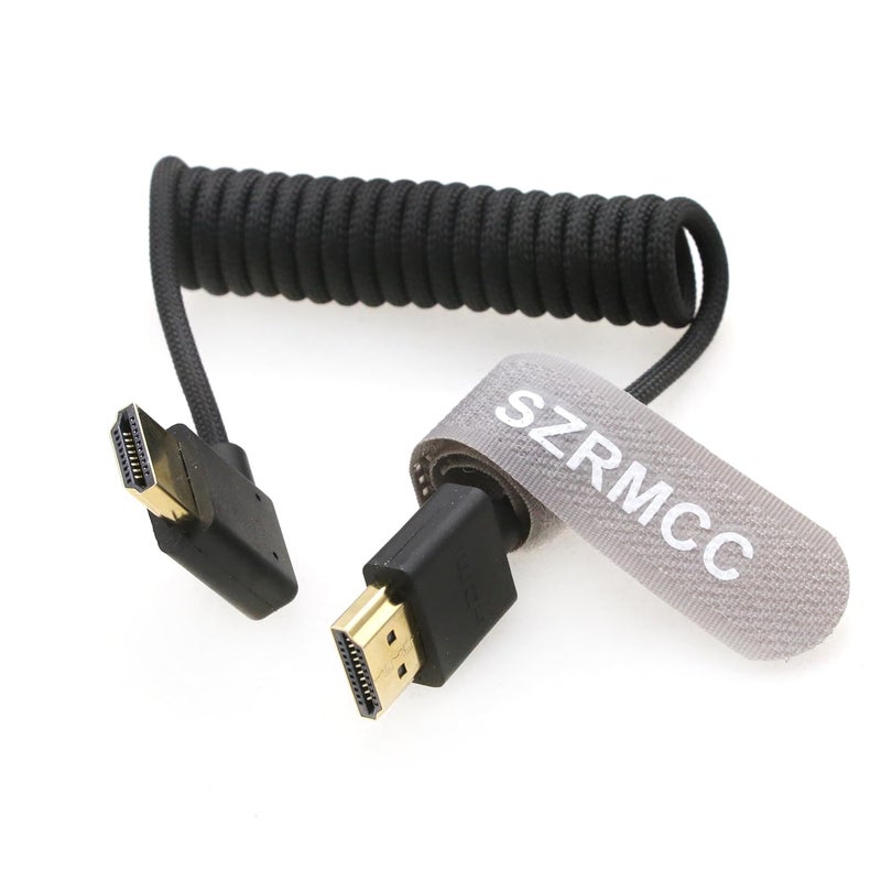 اس زد ار ام سي سي كابل 8K HDMI إلى HDMI بزاوية قائمة فائق السرعة ملفوف مضفر للكاميرا Z Cam E2 Sony FX6 FX9 Canon EOS C70 C300 Portkeys BM5 Atomos Ninjav V Shogun Monitor - Image 1