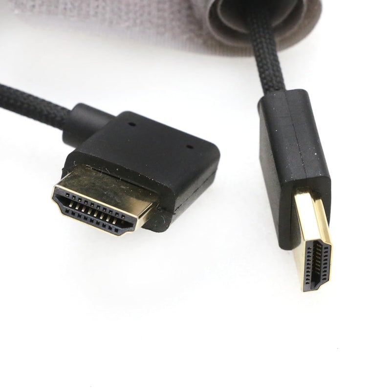 اس زد ار ام سي سي كابل 8K HDMI إلى HDMI بزاوية قائمة فائق السرعة ملفوف مضفر للكاميرا Z Cam E2 Sony FX6 FX9 Canon EOS C70 C300 Portkeys BM5 Atomos Ninjav V Shogun Monitor - Image 4