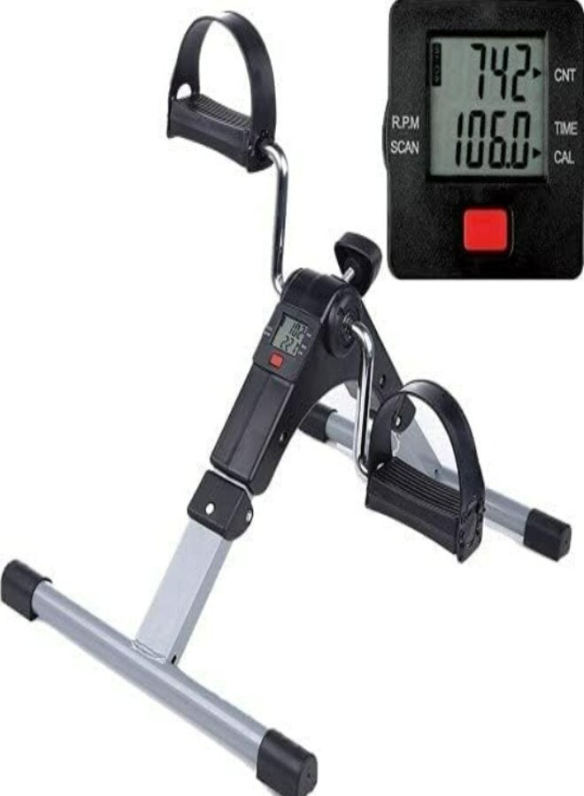 Denx DX2507 Foldable Leg Arm Exerciser Pedal Mini Home Exercise Bike with Monitor for Men Women - Image 1
