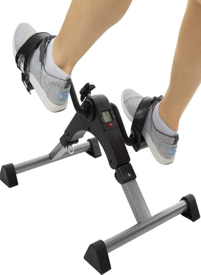 Denx DX2507 Foldable Leg Arm Exerciser Pedal Mini Home Exercise Bike with Monitor for Men Women - Image 2