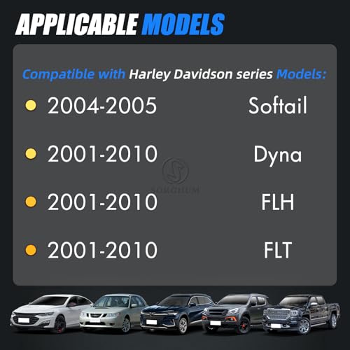 Sorghum Fuel Injectors Set of 2 Compatible with Harley Davidson Softail series 2004 2005 Dyna FLH FLT series 2001 2002 2003 2004 2005 2006 2007 2008 2009 2010 Replace 2760901B IWP162 2760901 - Image 3