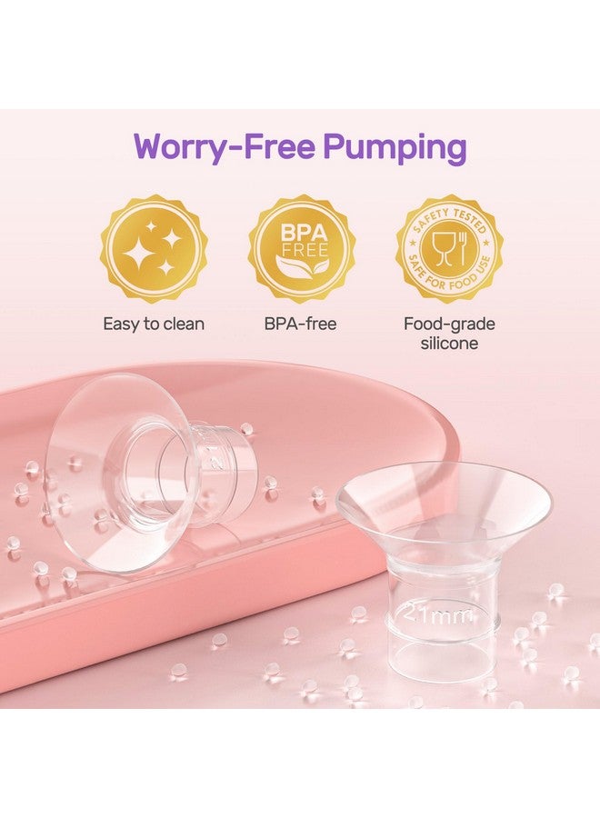 Nuliie 10PCS 21mm Flange Inserts Compatible with Spectra/Momcozy/TSRETE/Elvie/BellababyWillow/Nuliie Breast Pumps 24mm Flanges/Shield, BPA Free Flange Sizing Kit