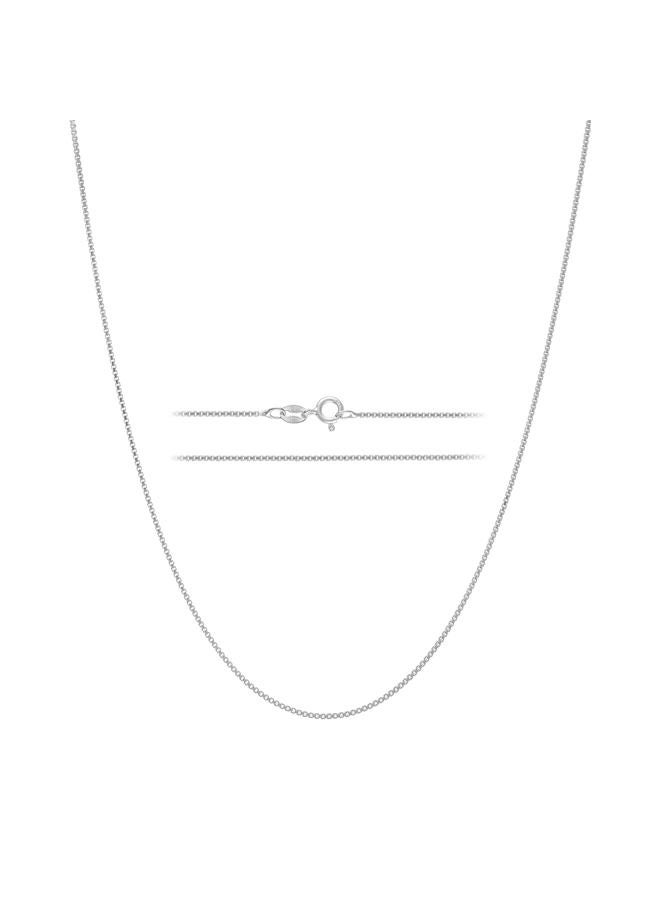 KISPER Sterling Silver Box Chain Necklace – Thin, Dainty, 925 Sterling Silver Jewelry for Women & Men with Spring Ring Clasp – Made in Italy, Metal, No Gemstone - Image 1
