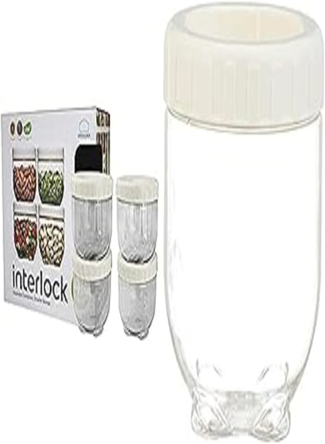 LocknLock Interlock Door Pocket Refrigerator container, White, 4 Pieces, INL301PS4 + LocknLock INTER LOCK-280ML