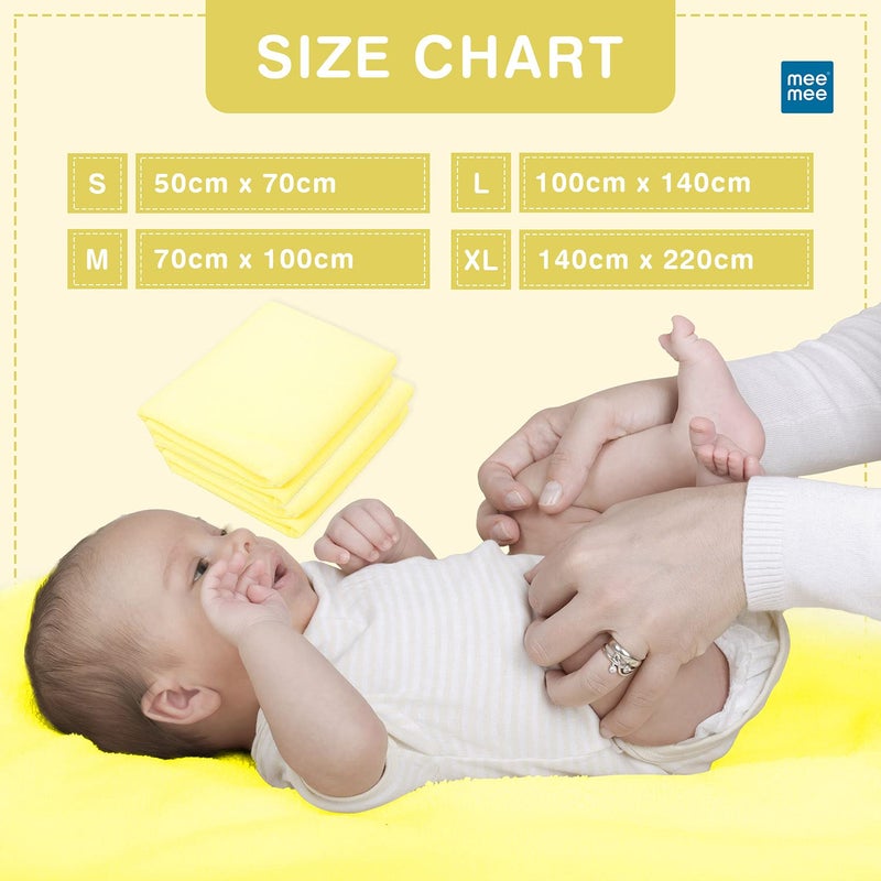 mee mee Mee Mee Reusable Water Proof Cotton Bed Protector Sheet/Extra Absorbent Mat/Dry Sheets/Urine Sheet/Dry Mat Pack of 2 (Small, Yellow)(50CmX70Cm) - Image 5