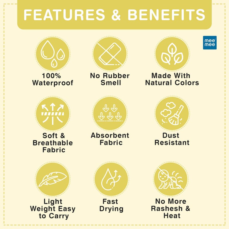 mee mee Mee Mee Reusable Water Proof Cotton Bed Protector Sheet/Extra Absorbent Mat/Dry Sheets/Urine Sheet/Dry Mat Pack of 2 (Small, Yellow)(50CmX70Cm) - Image 2