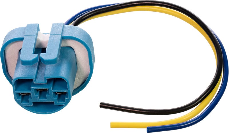 APDTY 95802 Super Bright White High Temp Headlight Bulb Socket Wiring Harness Pigtail Fits 9004 or 9007 Head Light Bulb - Image 1