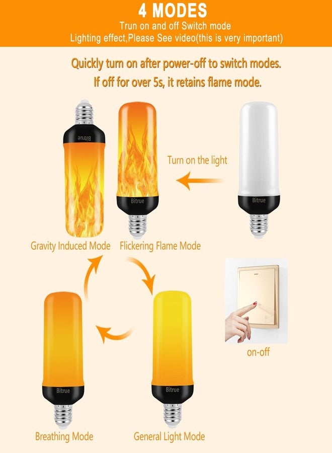 Bitrue LED Flame Light Bulbs, 4 Modes Blue Flame Effect Bulbs, E26 Base Fire Light Bulb with Gravity Sensor, Flickering Light Bulbs for Halloween Home Decor(Blue 2 Pack) - Image 3
