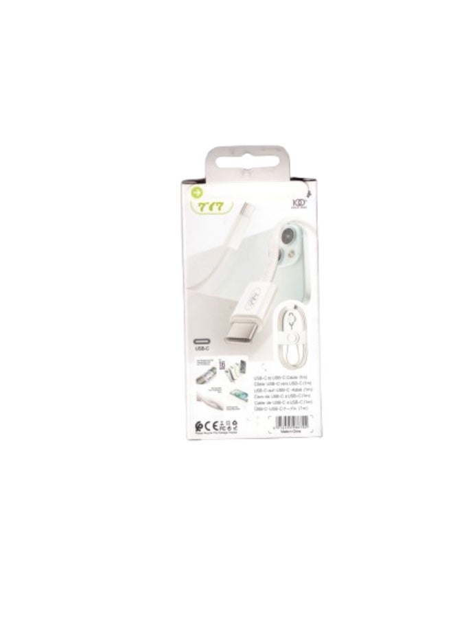 777 USB-C to USB-C Fast Charging Cable - 60W - 1 Meter - Image 2